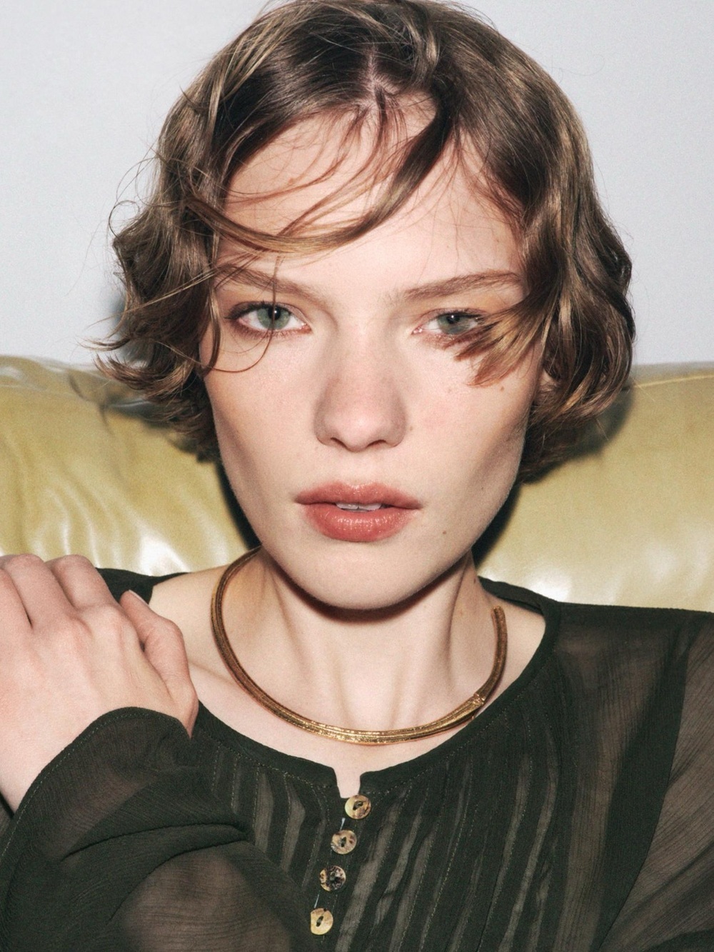 Zara Textured Choker Necklace in Gold Tone